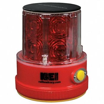 RAILHEAD GEAR Rechargeable Safety Light Red LED Solar, 39F089