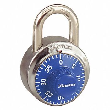 MASTER LOCK Combination Padlock 2 in Round Silver, 39FD21