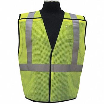 KISHIGO H1105 Hi Vis Vest Class 2 4XL/5XL Lime, 39H881