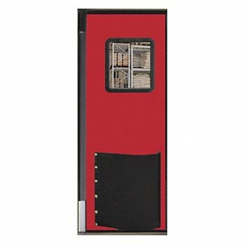 CHASE Swinging Door 8 x 3 ft Red Polyethylene, 39K477