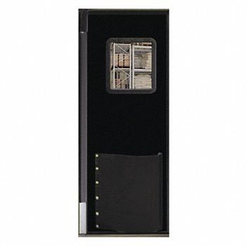 CHASE Swinging Door 8 x 3ft Black Polyethylene, 39K514