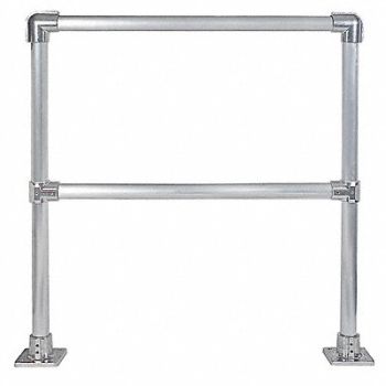 HOLLAENDER Handrail Section 4 Ft Aluminum Mil, 39K859