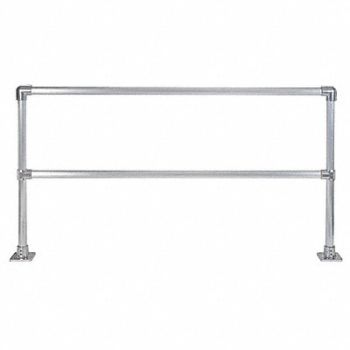 HOLLAENDER Handrail Section 8 Ft Aluminum Mil, 39K861