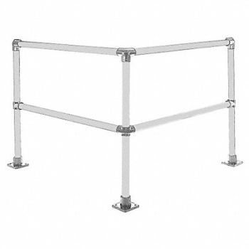 HOLLAENDER Handrail Corner Connector 8 Ft Aluminum, 39K865