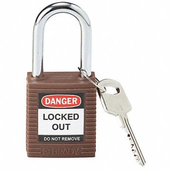 BRADY H1699 Lockout Padlock KA Brown 1-3/4 H PK6, 39N176