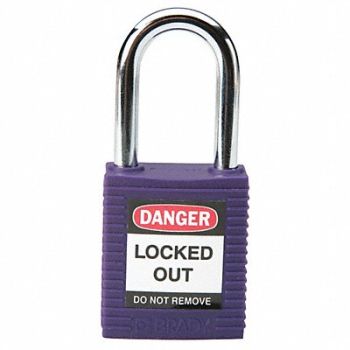 BRADY H1699 Lockout Padlock KA Purple 1-3/4 H PK6, 39N177