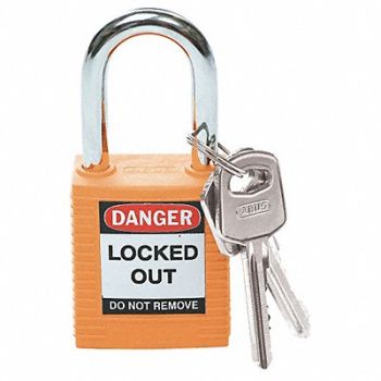 BRADY Lockout Padlock KA Orange 1-3/4 H PK3, 39N165