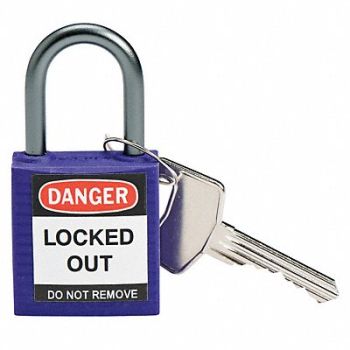 BRADY Lockout Padlock KA Purple 1-2/5 H PK6, 39N214