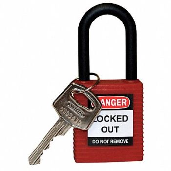 BRADY Lockout Padlock KD Red 1-3/4 H, 39N216