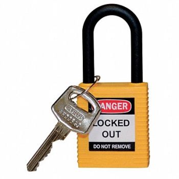 BRADY Lockout Padlock KD Yellow 1-3/4 H, 39N218