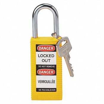 BRADY Lockout Padlock KD Yellow 3 H, 39N254