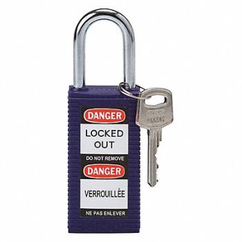 BRADY Lockout Padlock KD Purple 3 H, 39N259