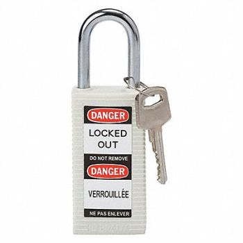 BRADY Lockout Padlock KD White 3 H, 39N260