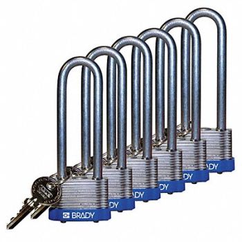 BRADY Keyed Padlock Alike 1-5/16 W PK6, 39N362