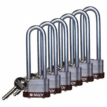BRADY Keyed Padlock Alike 1-5/16 W PK6, 39N366