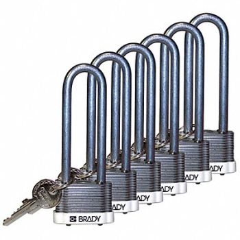 BRADY Keyed Padlock Alike 1-5/16 W PK6, 39N368