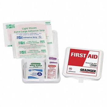 GRAINGER APPROVED First Aid Kit Bulk White 20 Pcs 1 People, 39N785