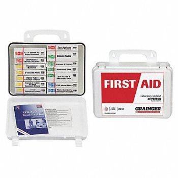 GRAINGER APPROVED Laboratory First Aid Kit Unitized 80Pcs, 39N786