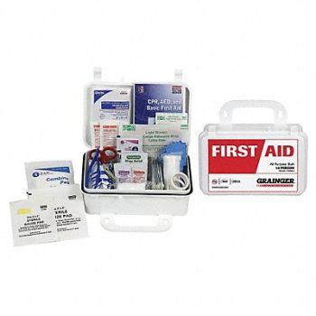 GRAINGER APPROVED First Aid Kit Bulk White 71 Pcs 10 Ppl, 39N814