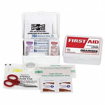 GRAINGER APPROVED First Aid Kit Bulk White 1 People, 39N828