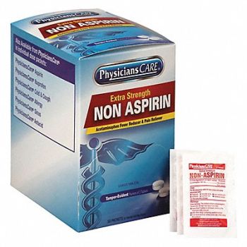 PHYSICIANSCARE Non-Aspirin Pain Relief Tablet PK50, 39N842