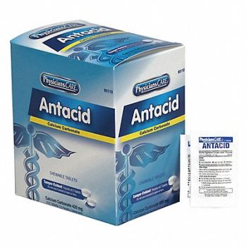PHYSICIANSCARE Antacids and Indigestion Tablet PK125, 39N854