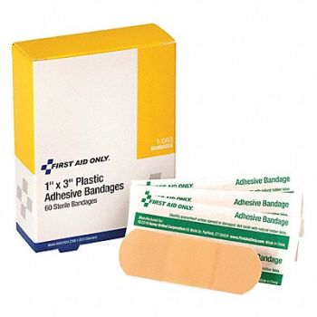 FIRST AID ONLY Bandage Beige Plastic PK60, 39N859
