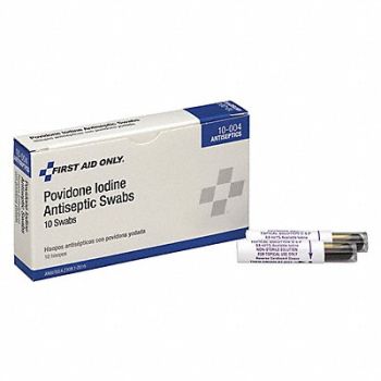 FIRST AID ONLY PVP Swabs Antiseptics PK10, 39N902