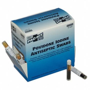 FIRST AID ONLY PVP Swabs Antiseptics PK100, 39N903