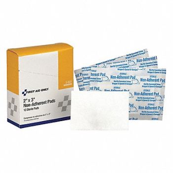 FIRST AID ONLY Gauze Pad Sterile White No Gauze PK10, 39N966