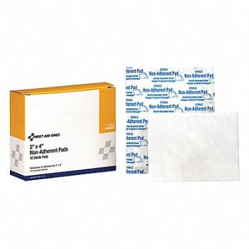 FIRST AID ONLY Gauze Pad Sterile White No Gauze PK10, 39N967