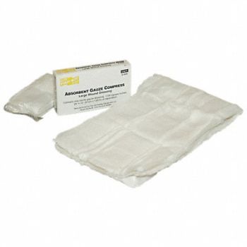 FIRST AID ONLY Compress Sterile White No Gauze Unitized, 39N970