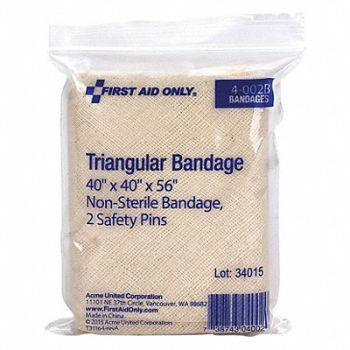 FIRST AID ONLY Triangular Bandage Muslin Blend, 39N975