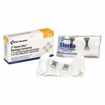 FIRST AID ONLY Bandage Sterile White No Gauze PK2, 39N979