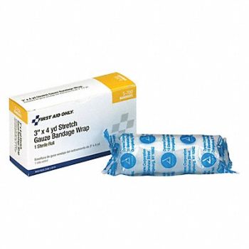 FIRST AID ONLY Stretch Gauze Sterile White No Gauze, 39N984