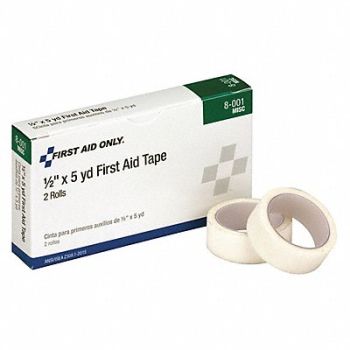 FIRST AID ONLY Tape White 1/2 in W 5 ft L PK2, 39N993