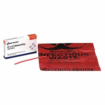 FIRST AID ONLY Biohazard Bags 20 gal Red, 39P016