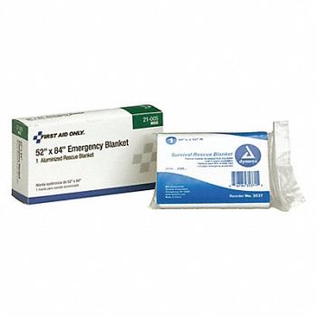 FIRST AID ONLY Emergency Blanket Silver 52In x 84In, 39P025