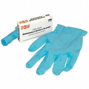 FIRST AID ONLY Disposable Gloves Nitrile L Blue PR PK2, 39P031