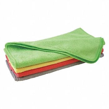 CARRAND Microfiber Cloth 12 x 16 Assorted PK12, 39R425
