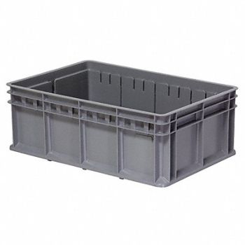 AKRO-MILS Straight Wall Ctr Gray Solid Polymer, 39T741