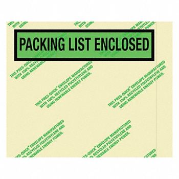 GRAINGER APPROVED Packing List Envelope Gen Purpose PK1000, 39UK69