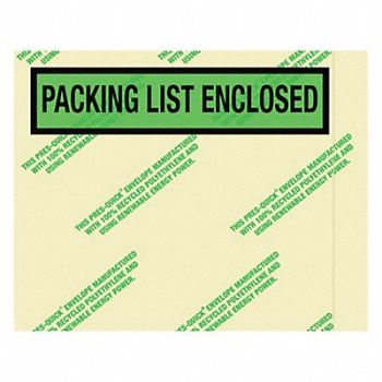 GRAINGER APPROVED Packing List Envelope Gen Purpose PK1000, 39UK94