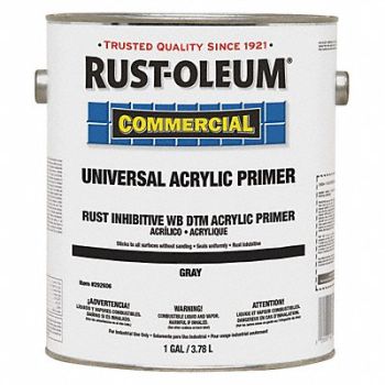 RUST-OLEUM Primer Gray Water Acrylic Copolymer 1gal, 39UL80