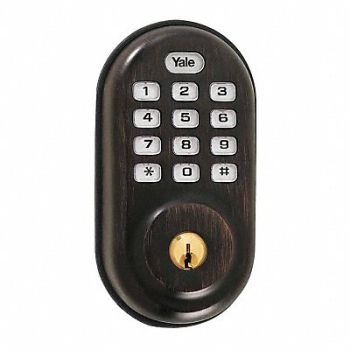 YALE REAL LIVING Electronic Keyless Deadbolt ZigBee Brnze, 39UM31