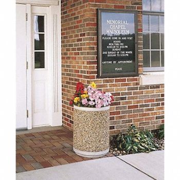 WAUSAU TILE Planter Round 18in.Lx18in.Wx24in.H, 39UM81