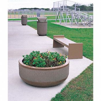 WAUSAU TILE Planter Round 42in.Lx42in.Wx17in.H, 39UM90