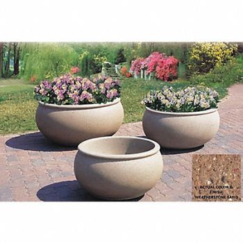 WAUSAU TILE Planter Oval 42in.Lx36in.Wx20in.H, 39UN88