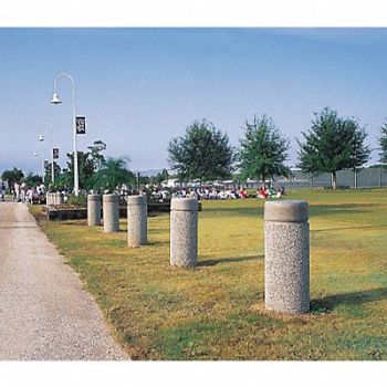 WAUSAU TILE Bollard Round 18in.Lx18in.Wx48in.H, 39UP50