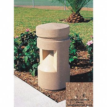 WAUSAU TILE Bollard Square 18in.Lx18in.Wx36in.H, 39UP78
